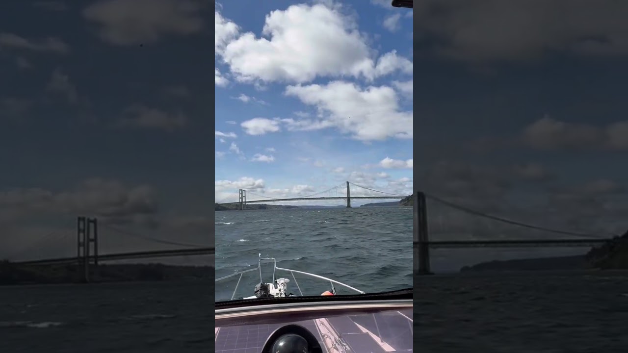 Crossing the Tacoma narrows. Strong current. Glad for the Detroits.