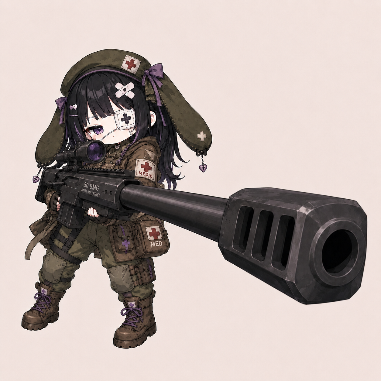 Band-Aider medic and anti-materiel mascot artwork