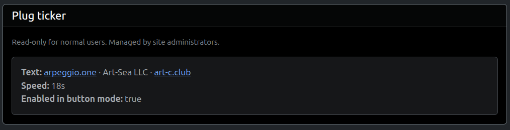 Llama Lens plug ticker settings